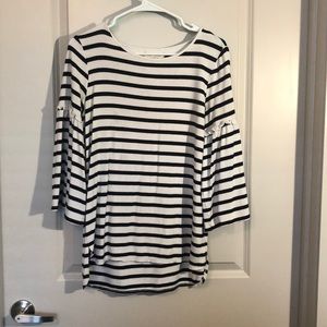 Black and white striped top